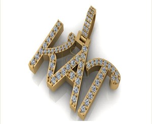 Collar de Oro Sólido de 14K con Inicial y Nombre, Diamante Cultivado en Laboratorio, Letra en Bloque Personalizada, Colgante Fino, Unisex, Regalo - Product Image 6