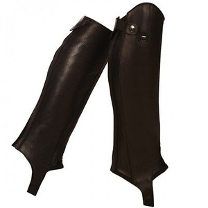 Polainas de equitación de cuero genuino de diseño superior con estribos de logotipo personalizado, tamaño personalizable por Quality Horse Products/Equestrian - Product Image 3