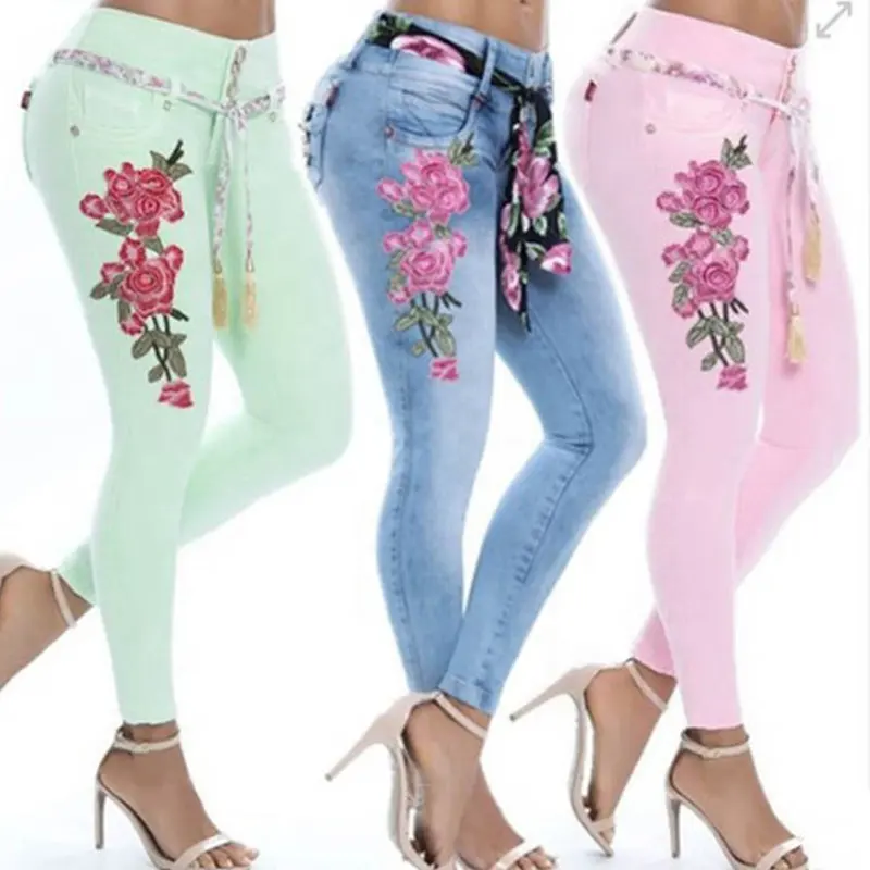 Stretch Straight Jeans Wholesale High Waist women jeans Stylish Pant Ladies Plus size Denim Shorts Women Jeans