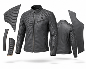 Chaqueta de Motocicleta Híbrida Acolchada de Cuero |   Marrón carbón Borgoña |   Fabricante OEM ODM |   Diseño de Calidad Premium |   Transpirable - Product Image 6