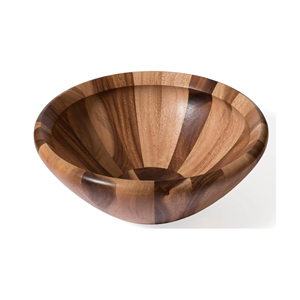 Grand saladier en bois d'acacia fait main – Bol rustique pour salades et fruits – Centre de table pour cuisine et salle à manger - Product Image 1