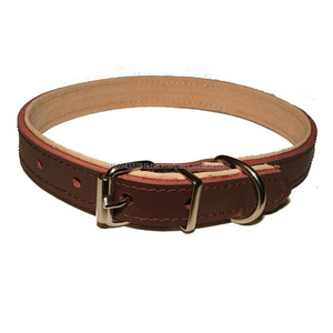 Collar de perro de cuero genuino mecanizado a mano con acolchado negro suave 1 Cierre frontal con 2 bandas para el cuello Ajuste personalizado OEM aceptado - Product Image 2