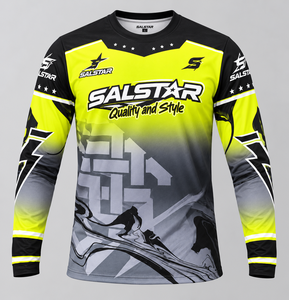 Ensemble de maillot de motocross jaune et gris personnalisé, sublimation, maillot et pantalon de course MX, équipement de course de moto tout-terrain OEM/ODM pour hommes - Product Image 1