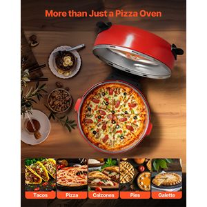Forno Elettrico per Pizza da 14 Pollici 1600W con Pietra in Cordierite, Controllo Temperatura a 5 Modalità, Funzione Cottura e Riscaldamento - Product Image 5