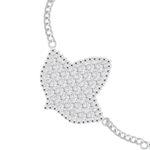   Bracelet en malachite 5 feuilles de lierre plaqué argent, bijou en pierre verte, élégant design à cinq feuilles de lierre, bracelet de mode pour femme - Product Image 3