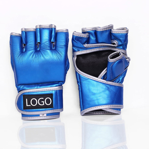 Meilleur prix pour les gants de boxe MMA pour hommes, demi-doigts, en cuir, avec poignées, fermeture à boucle, taille adulte, fabriqués au Pakistan, service OEM - Product Image 1