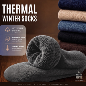 Kvetoo Men's Solid Wool/Polyester Crew <b>Socks</b> <b>Thick</b> Knitted Sweat-Absorbent <b>Winter</b> Thermal Everyday Wear - Product Image 4