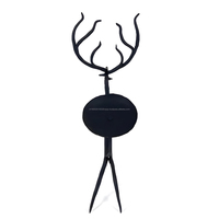 Porte-bougie en fer forgé fait main, paire de bois de cerf, 11,5 pouces, style moderne, décoration maison et bureau, art tribal indien créatif et antique