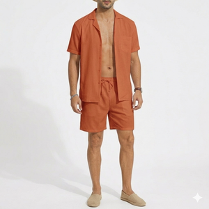 2026 New Designs High Quality Co-ord <b>Set</b> For Men's Custom Streetwear Designer Shirts And Shorts <b>Knit</b> Shorts <b>Sets</b> Daily To Use - Product Image 4