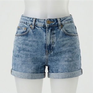 Shorts de Mezclilla de Verano para Mujer, Personalizados, de Alta Calidad, Cintura Alta, Borde Crudo, Moda Premium, Estilo Casual Diario _1 - Product Image 1