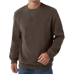 Sudadera de Pana con Cuello Redondo para Hombre, Manga Larga, Estilo Casual, Color Sólido, Corte Holgado, Transpirable, Cálida y Suave, Moda Otoño Invierno - Product Image 5