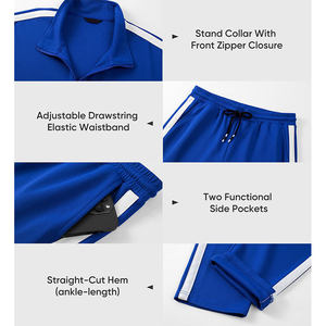 ชุดวอร์มแบบ unisex สีน้ำเงิน เสื้อสเวตเชิ้ตแบบซิปเต็มตัว มีกระเป๋าข้าง พิมพ์ลายด้วยเทคนิค Heat Transfer ระบายอากาศได้ดี ผลิตจากโพลีเอสเตอร์ เหมาะสำหรับผู้ใหญ่ ใส่ได้ในช่วงฤดูใบไม้ร่วง - Product Image 4