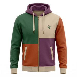 Wholesale Men Zipper <b>Hoodies</b> With Full Front Zipper Kangaroo Pockets Ribbed Hem Soft Stretch Fabric Casual Fashion - Product Image 1