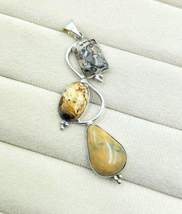 Pendentif en Agate Crazy Lace Naturelle Multi-Pierres, Argent Sterling 925, Fait Main, Pendentif en Pierres Précieuses de Créateur, Vente en Gros - Product Image 4