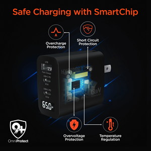 Cargador de Laptop GaN de 65W con Triple Puerto USB-C PD, PPS y Pantalla Digital, Fuente de Alimentación de Alta Velocidad - Product Image 6