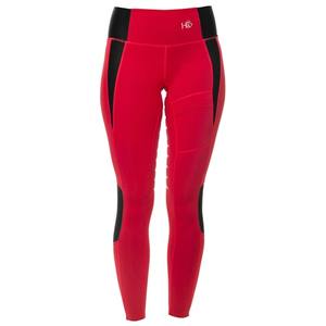 New Arrival Women's Genuine <b>Leather</b> High Rise Skinny Fit Quick Dry Compression Equestrian <b>Leggings</b> Eco-Friendly <b>Red</b> Gel Grip - Product Image 4