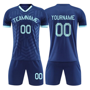 Custom Sublimated <b>Soccer</b> Uniform Teamwear Light Blue Short Sleeve Quick Dry Polyester Jersey Shorts Set Adult Unisex All Seasons - Product Image 4