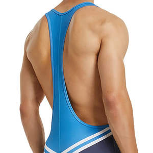 Combinaison de lutte pour adultes de haute qualité, logo personnalisé sur le devant, extensible, respirante, légère, durable, séchage rapide, uniforme de musculation - Product Image 4