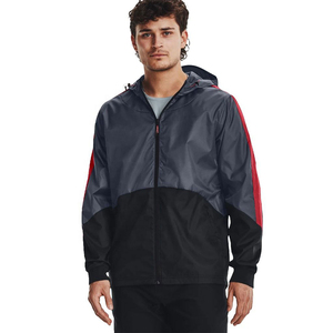 Veste coupe-vent imperméable respirante à capuche pour l'extérieur avec logo frontal, légère, pour l'hiver - Product Image 1