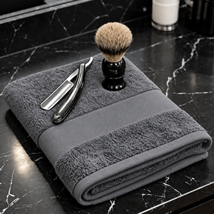 Serviette de barbier haut de gamme, très absorbante, 100% coton éponge, douce pour la peau, pour le lavage des cheveux, le rasage et les soins de la barbe - Product Image 3