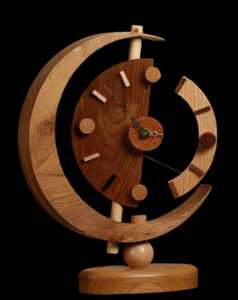 Horloge de bureau en métal minimaliste moderne, cadran rond élégant, horloge de table contemporaine, accessoire élégant pour le bureau et la maison - Product Image 6