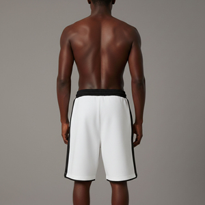 High Quality Streetwear Men's Gym Running Shorts Custom Embroidered logo Heavy Weight Solid Canvas <b>Elastic</b> Waist Breathable Side - Product Image 4