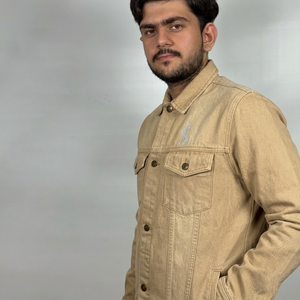 Veste en jean personnalisée en gros, respirante, tendance, style streetwear, service OEM, veste en jean unie teinte pour homme - Product Image 3