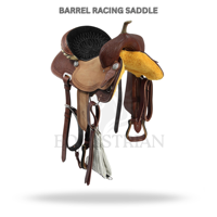Selle Western de Barrel Racing en Cuir avec Arbre en Plastique pour l'Équitation et l'Équipement Équestre