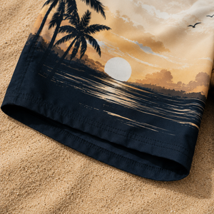 <b>Men's</b> Tropical Sunset Board Shorts Quick Dry Elastic Waist Casual Swim <b>Trunks</b> with Pockets Sublimation Print - Product Image 3