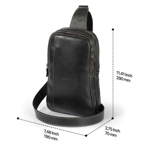 Good Quality Men Genuine Shoulder Chest <b>Bags</b> Cross-Body Anti-Theft Lightweight <b>Soft</b> Fabric Factory Price Chest <b>Bag</b> Pu <b>Leather</b> - Product Image 2