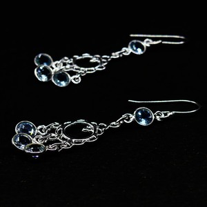 Vintage Flower Shape Moissanite Chandelier <b>Earrings</b> 925 <b>Silver</b> Women's Party Jewelry Blue Round Brilliant Cut Claw Setting - Product Image 5