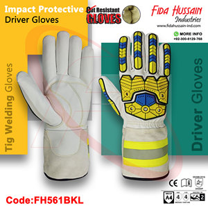 Gants de conducteur personnalisés de protection contre les chocs de qualité supérieure pour un usage quotidien 2024 gants de conducteur en gros gants en cuir du Pakistan - Product Image 4