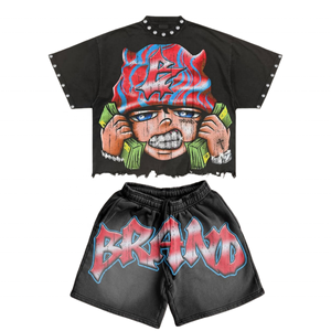 New Customizable Breathable Summer T-Shirt 3D Printed Shorts <b>Set</b> Crew Neck Seamless Fusing Heat-Transfer Printed Men's CasualMen - Product Image 5