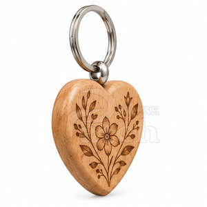 Minimalist Wooden Keychain Custom Wood <b>Key</b> <b>Ring</b> Natural Grain Finish Personalized <b>Accessory</b> For Gifts Bags And Backpacks - Product Image 3