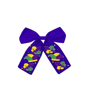 Mardi Gras Style indien fait à la main perlé cheveux accessoires filles à la mode apaisant pinces à cheveux queue d'alligator pinces à cheveux - Product Image 1