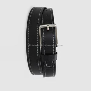 Classic Contrast Stitching Durable Handmade Top Quality Cow Leather Casual <b>belt</b> for <b>men</b> and women at best price bulk order - Product Image 1