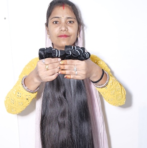 <b>Cheap</b> Silky Straight Indian Temple Remy Hair 100% Weave Human Hair <b>Extensions</b> Natural Hair Cuticles Aligned Unprocessed Hair - Product Image 1