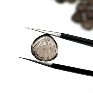 ลูกปัดควอตซ์สโมคกี้ธรรมชาติรูปเปลือกหอยแกะสลักด้วยมือขนาด 12 มม. สำหรับทำเครื่องประดับขายส่ง - Product Image 2