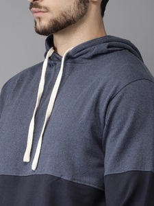 Sweat-shirt à capuche uni pour homme, coupe classique, décontracté, en coton tricoté, avec poche, pour l'automne - Product Image 4