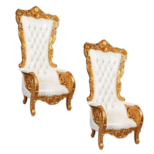 Chaise de trône de roi à dossier haut Chaise de trône en bois de teck Chaises de trône de mariage royal au design de luxe haut de gamme à vendre - Product Image 6