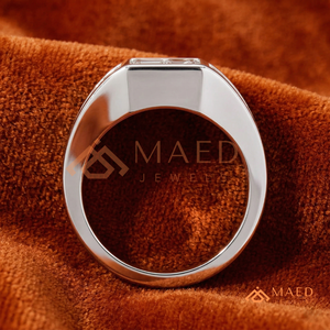 Anillo de Compromiso de Plata de Ley 925 con Corte Esmeralda y Engaste de Barra |   Anillo Solitario Minimalista Moderno para Mujer - Product Image 3