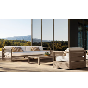 Sillón de Exterior Moderno y Minimalista, Estructura Arquitectónica de Teca Premium, Cojín Confortable, Muebles de Lujo para Todo Tipo de Clima - Product Image 6