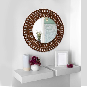 Scandinavian Frameless Beveled Asymmetrical Shape <b>Bathroom</b> Wall Mirror Modern Decorative Premium Glass 4mm Thick Wall <b>Plug</b> - Product Image 6