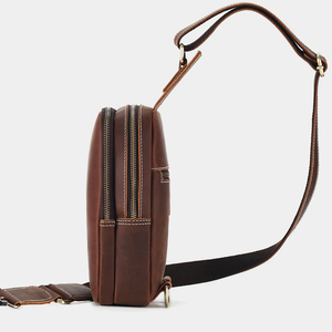VELANO HIDES Minimalist Genuine Leather Chest <b>Bag</b> & <b>Shoulder</b> <b>Bag</b> Zipper Closure Durable Waterproof <b>Large</b> Capacity for Daily Use - Product Image 2