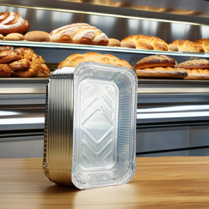 <span class=keywords><strong>Precio</strong></span> de fábrica al por mayor Durable 500ps por caja RE2514 1100ml Rectángulo Contenedores de papel de aluminio Reciclable de grado alimenticio WANHAO - Product Image 1