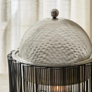 หม้ออุ่นอาหารทรงโดมแบบตั้งโต๊ะ สแตนเลสสตีลคุณภาพสูง ทนทาน ไม่ติดกระทะ พร้อมโครงลวดสีดำ ฝาปิด และที่อุ่นเทียน - Product Image 3