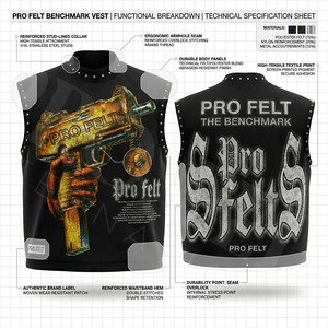 Camiseta sin mangas de peso pesado para hombre, estilo punk urbano con cuello tachonado, casual, de verano, ligera y ajustada para fitness - Product Image 3