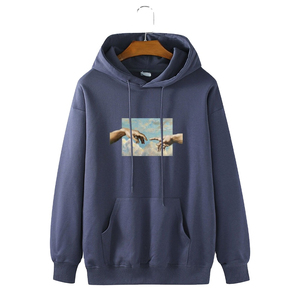 เสื้อฮู้ดดี้ผู้ชายลายกราฟิก สตรีทแวร์ ทรงโอเวอร์ไซส์ ผ้าฝ้าย พูลโอเวอร์ ผ้าฟลีซ มีฮู้ด สวมใส่สบายๆ สำหรับฤดูใบไม้ร่วง ลายพิมพ์ เสื้อฮู้ดดี้ขายส่ง - Product Image 4