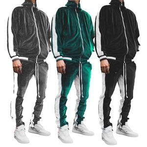 En gros Velours Survêtement Hommes Sportswear Course 2 Pièces Ensemble De Jogging Designer Hommes Survêtement - Product Image 2