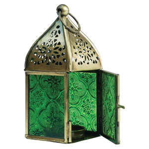 Factory Selling Metal & Glass Square Shape Home Decor <b>Lantern</b> made of durable metal for indoor & outdoor use in <b>Gold</b> Finish - Product Image 4